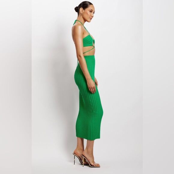 Meshki Crystal Vibrant Green Ribbed Set - Picture 2 of 12